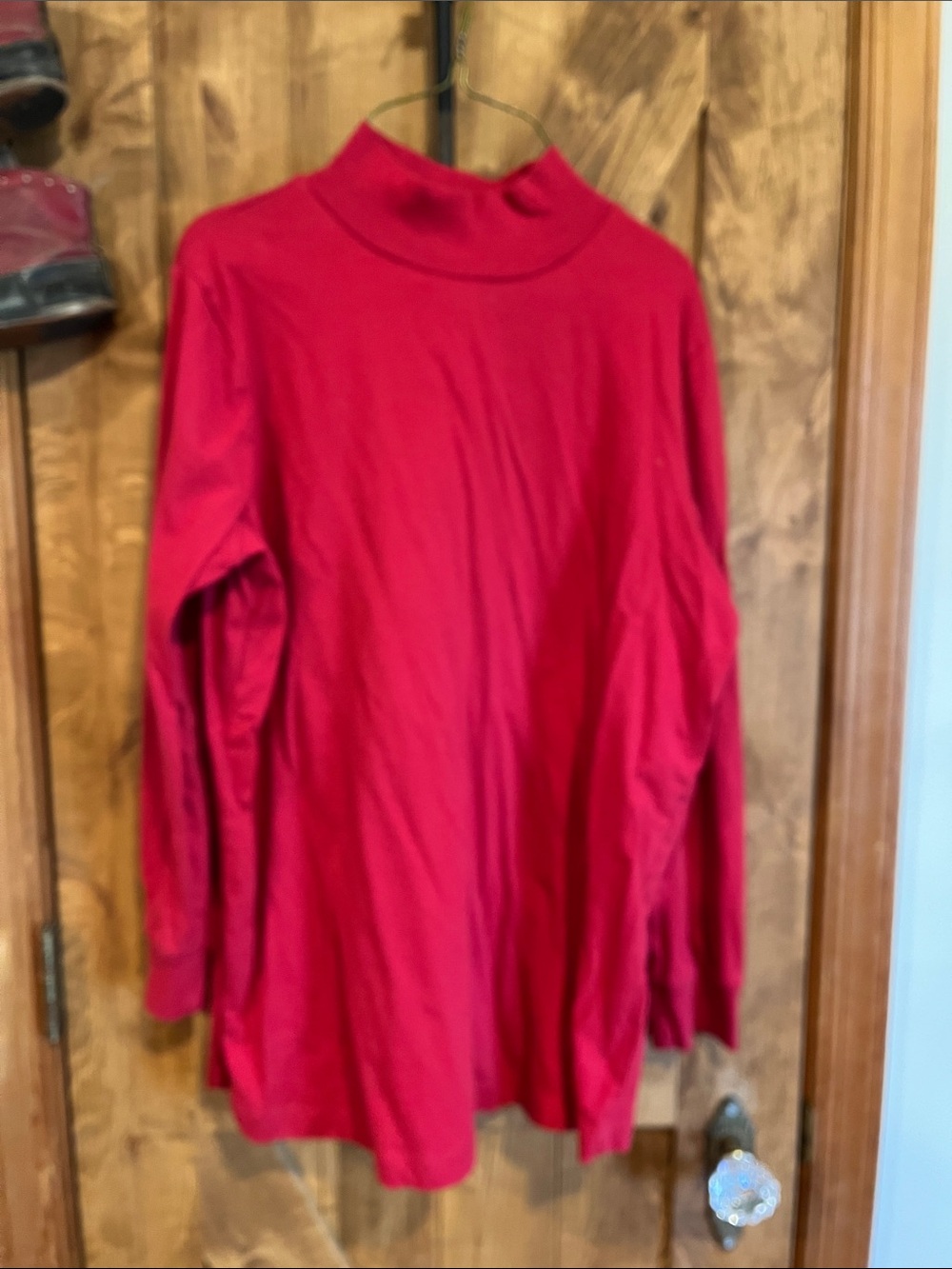 Woman Within Red Crewneck Top